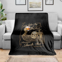 Skeleton Whiskey Throw Blanket I Will Take My Whiskey Neat No Ice