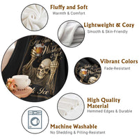 Skeleton Whiskey Throw Blanket I Will Take My Whiskey Neat No Ice