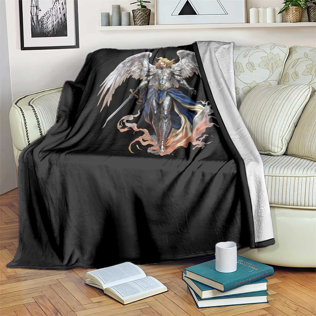 Archangel Saint Michael Warrior Throw Blanket Catholic Protection Gift