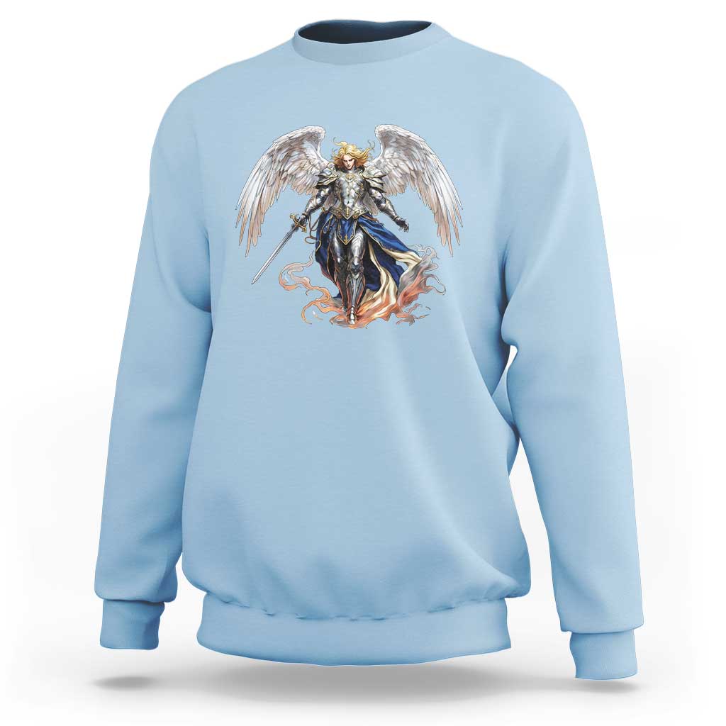 Archangel Saint Michael Warrior Sweatshirt Catholic Protection Gift