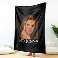 No Kings Throw Blanket Funny Disgusted Doll Face Meme