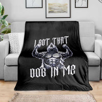 Funny Alpha Wolf Meme Throw Blanket I Got That Dog In Me