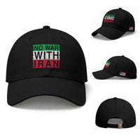 No War With Iran Baseball Cap Solidarity With Iranian People Peace