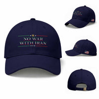 No War With Iran Peace Statement Gift Baseball Cap