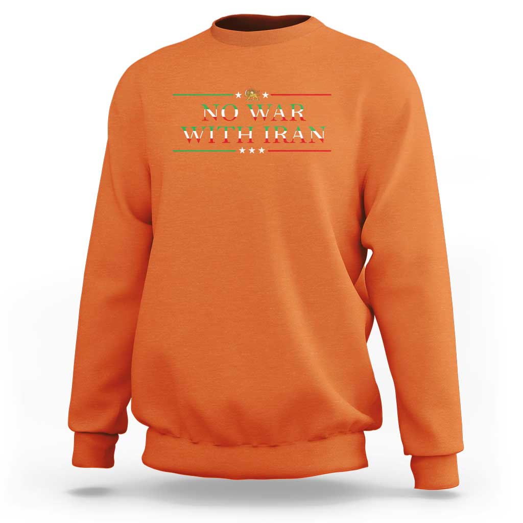 No War With Iran Peace Statement Gift Sweatshirt