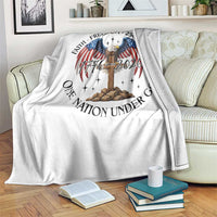 Patriotic Eagle Cross One Nation Under God Throw Blanket 250th Anniversary