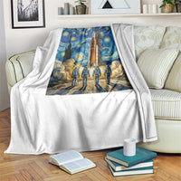 Lunar Mission Astronaut Starry Night Throw Blanket Space Lover Gift
