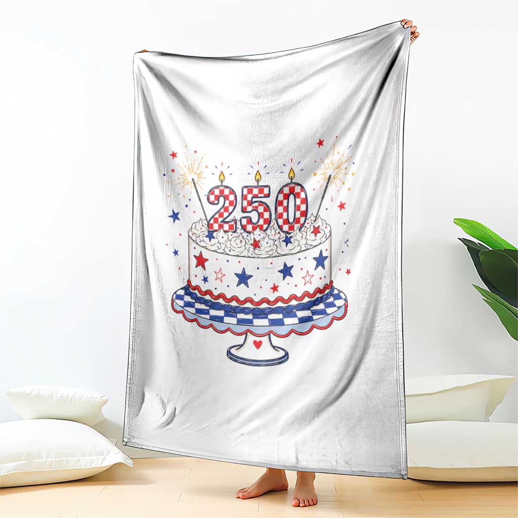 USA 250th Anniversary Birthday Cake Party Gift Throw Blanket