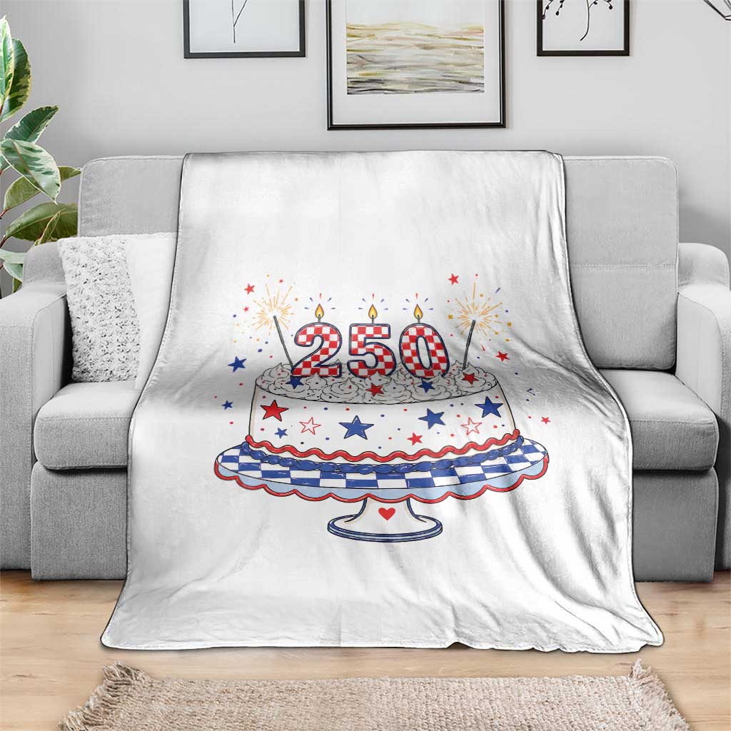 USA 250th Anniversary Birthday Cake Party Gift Throw Blanket