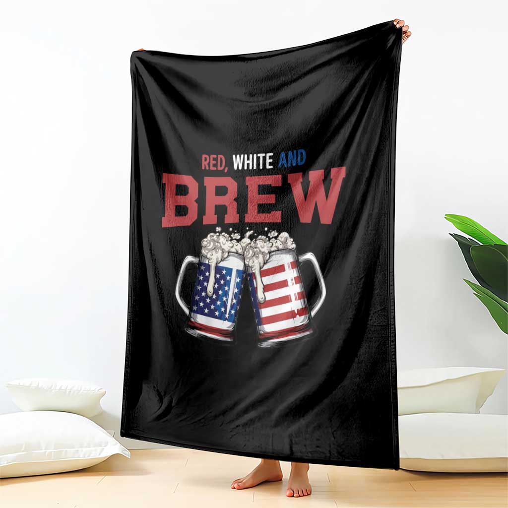 American Flag Beer Lover Throw Blanket Red White And Brew
