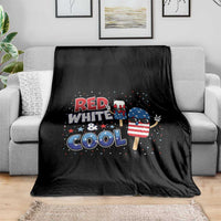 American Flag Popsicle Throw Blanket Red White And Cool