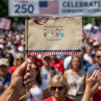 Funny Duck 4th Of July Patriotic Handheld Flag Did Someone Say Firequacker