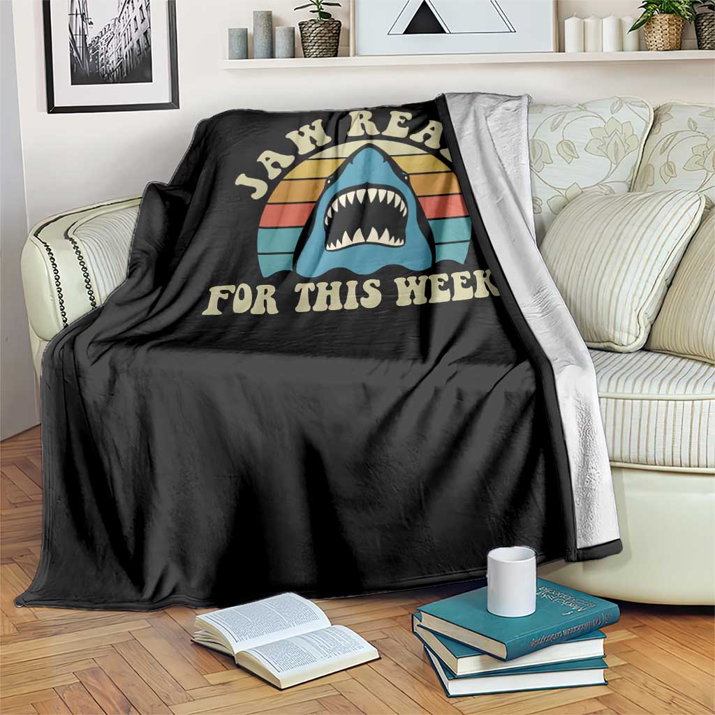 Jaw Ready For This Throw Blanket Vintage Shark Lover Ocean Wildlife