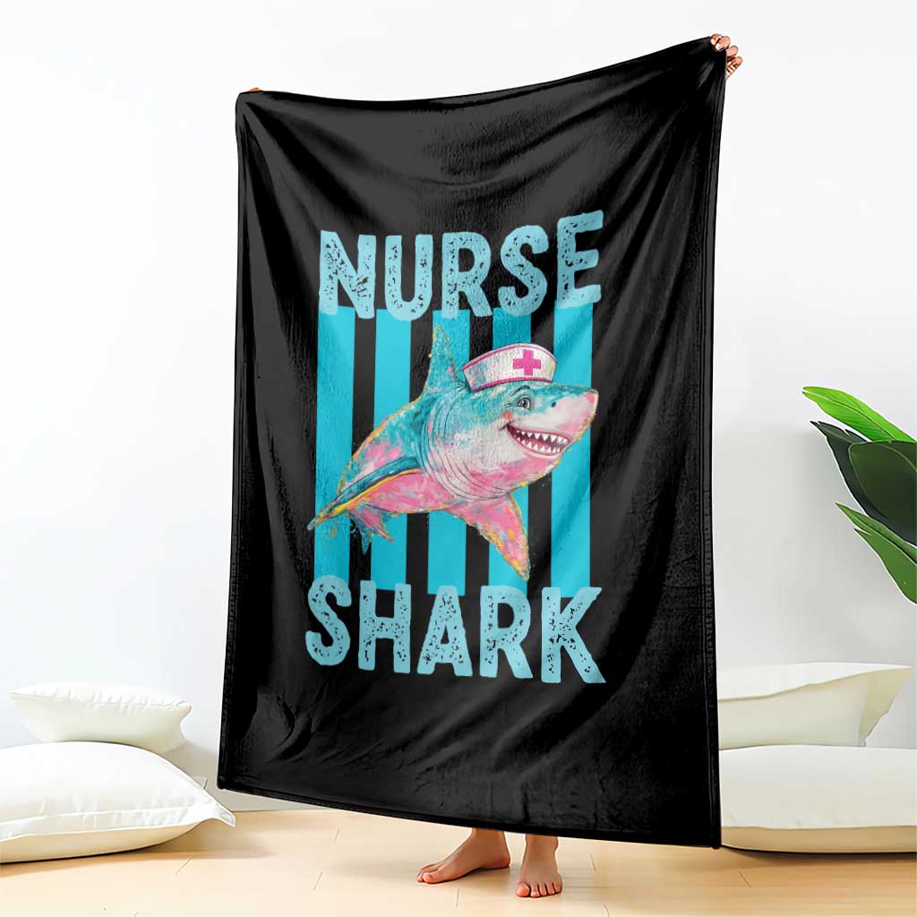 Funny Nurse Shark Throw Blanket Medical Worker Appreciation Gift