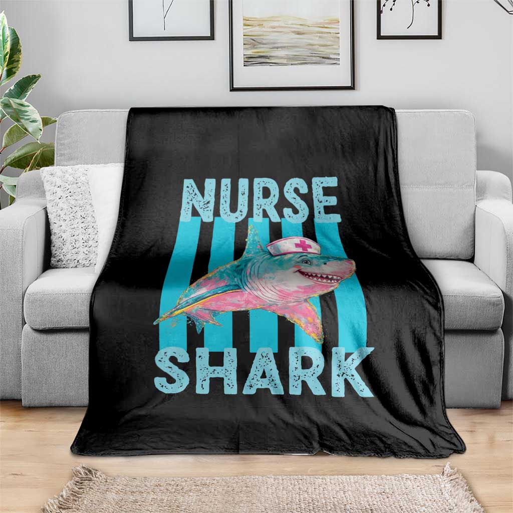 Funny Nurse Shark Throw Blanket Medical Worker Appreciation Gift