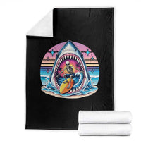 Shark Skeleton Surfer Throw Blanket Hawaiian Beach Vacation Gift