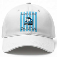 Ready To Attack 2nd Grade Baseball Cap Funny Shark Driving Car Back To School