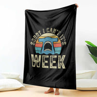 Vintage Hammerhead Shark Lover Throw Blanket Sorry I Cant Its Week