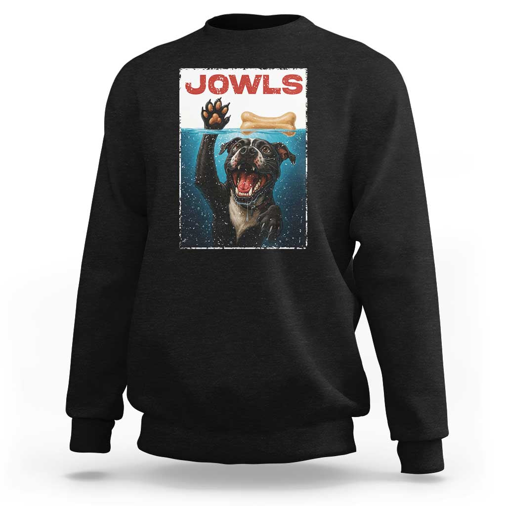 Pitbull Lover Sweatshirt Funny Jowls Horror Dog Poster - Wonder Print Shop