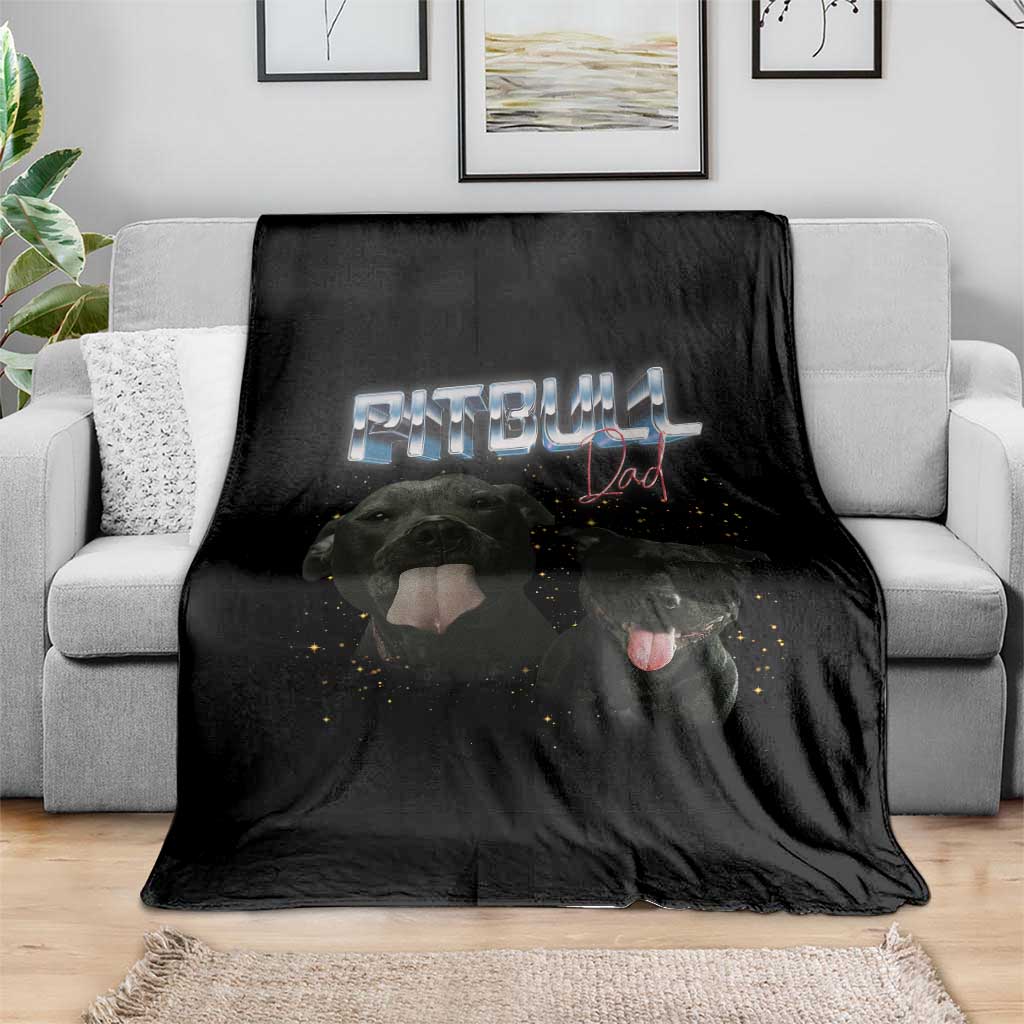 Pitbull Dad Throw Blanket Funny Gift For Pitbull Lover - Wonder Print Shop