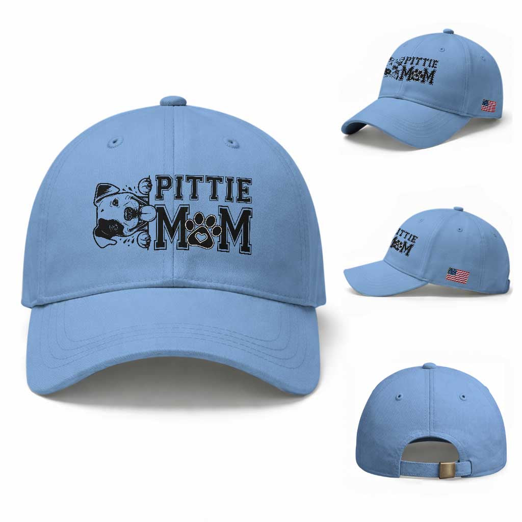 Pittie Mom Baseball Cap Funny Gift For Pitbull Lover