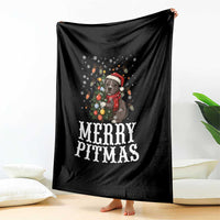 Christmas Pitbull Throw Blanket Funny Merry Pitmas Tree Hug - Wonder Print Shop