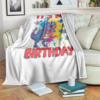 Dino Spider Its My 3rd Birthday Throw Blanket Dinosaur Gift For Boys