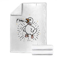 F Caw F Grumpy Goose Throw Blanket Funny Attitude Meme Gift - Wonder Print Shop
