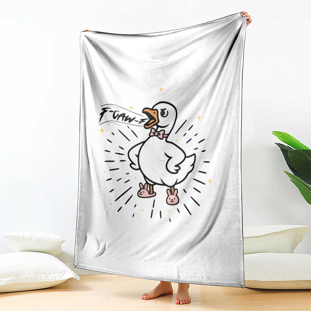 F Caw F Grumpy Goose Throw Blanket Funny Attitude Meme Gift - Wonder Print Shop