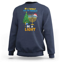 Be A Light Christmas Hanukkah Sweatshirt Interfaith Family Gift - Wonder Print Shop