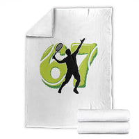 Funny Gen Z Alpha Gift Throw Blanket Six Seven Meme Tennis Lover - Wonder Print Shop