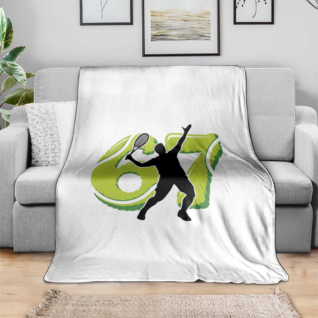 Funny Gen Z Alpha Gift Throw Blanket Six Seven Meme Tennis Lover - Wonder Print Shop