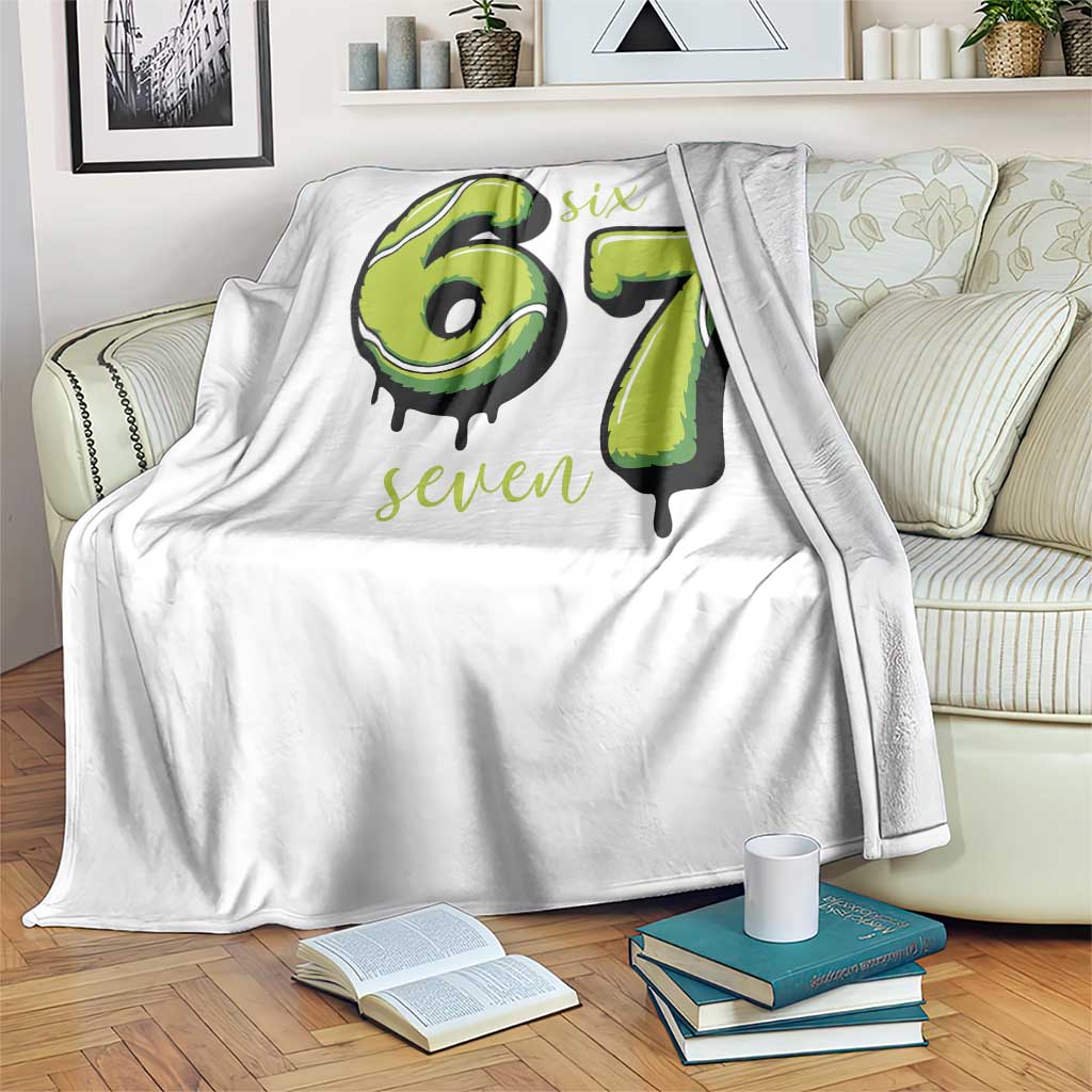 Six Seven Meme Tennis Lover Throw Blanket Gen Alpha Slang Gift - Wonder Print Shop