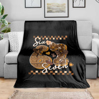 Funny African American Melanin Gift Throw Blanket Six Seven Meme