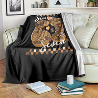 Funny African American Melanin Gift Throw Blanket Six Seven Meme