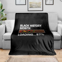Funny Black History Month Loading Throw Blanket Six Seven Meme