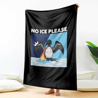 Funny Fire Breathing Loon Throw Blanket No Ice Please