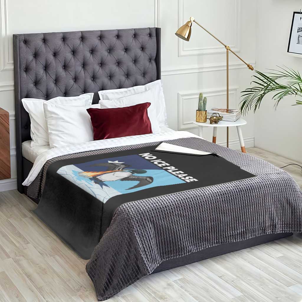 Funny Fire Breathing Loon Throw Blanket No Ice Please