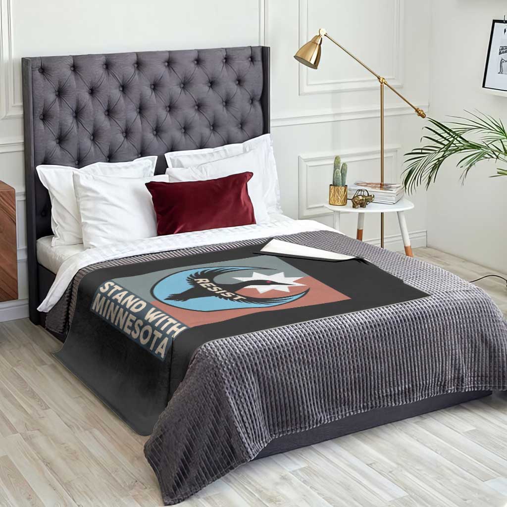 Stand With Minnesota Throw Blanket Common Loon Pride Support
