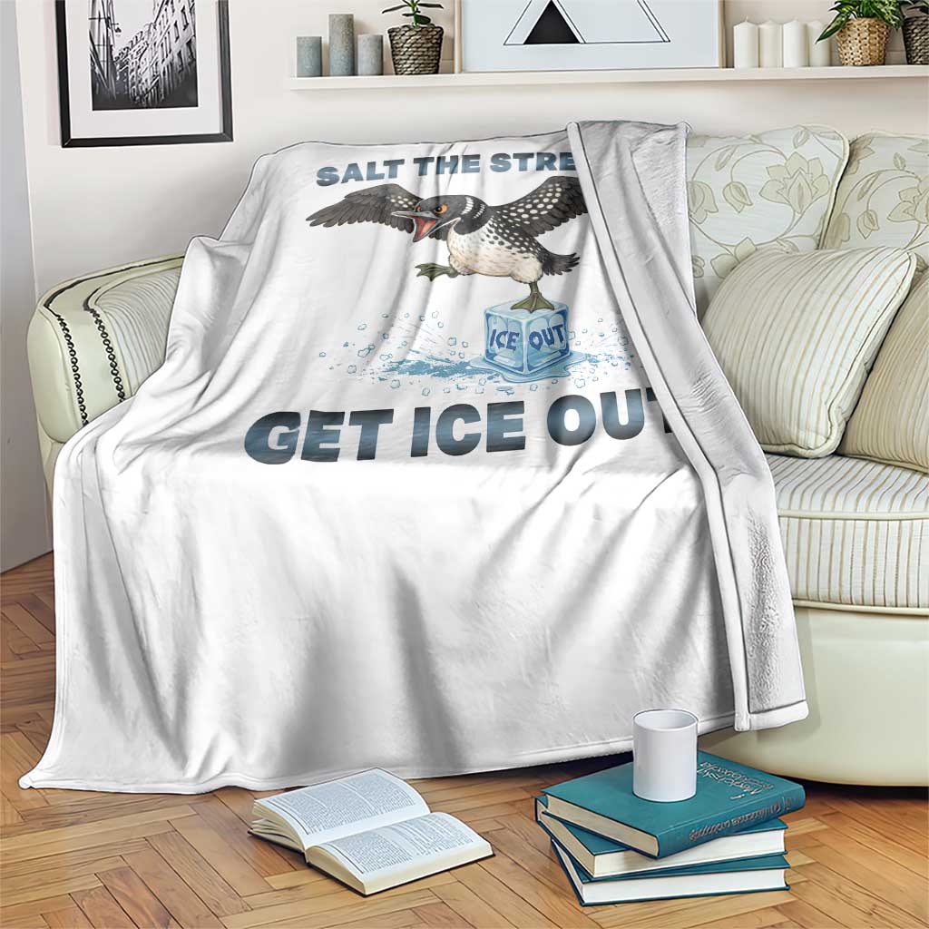 Minnesota Loon Salt The Streets Get Ice Out Throw Blanket