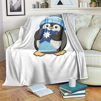 MN Strong Cute Penguin Throw Blanket Minnesota State Pride Gift