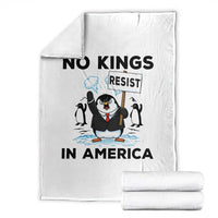 Funny Penguin Protest Throw Blanket No Kings In America