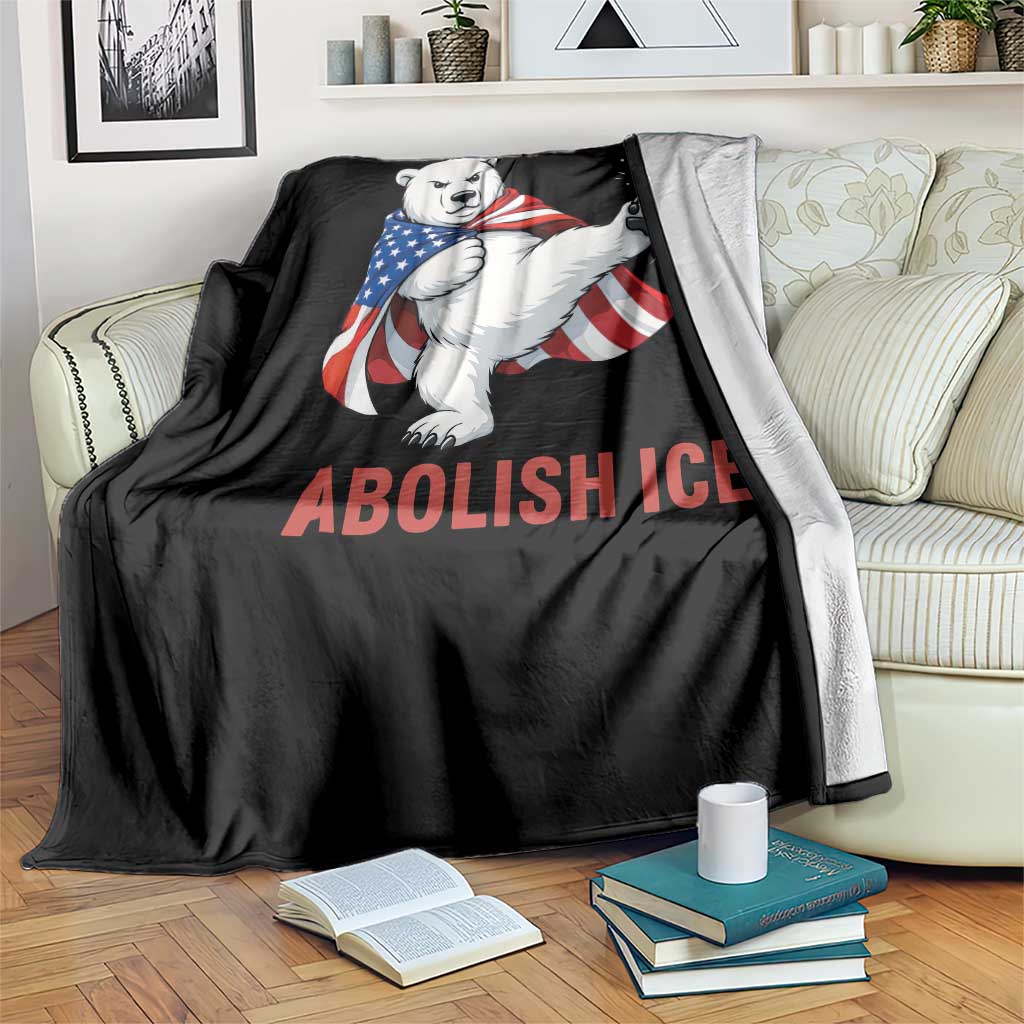 Abolish Ice Throw Blanket Funny Polar Bear Kicking Crown