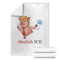 Protest Pig Kicking Icy Crown Throw Blanket Political Humor Gift