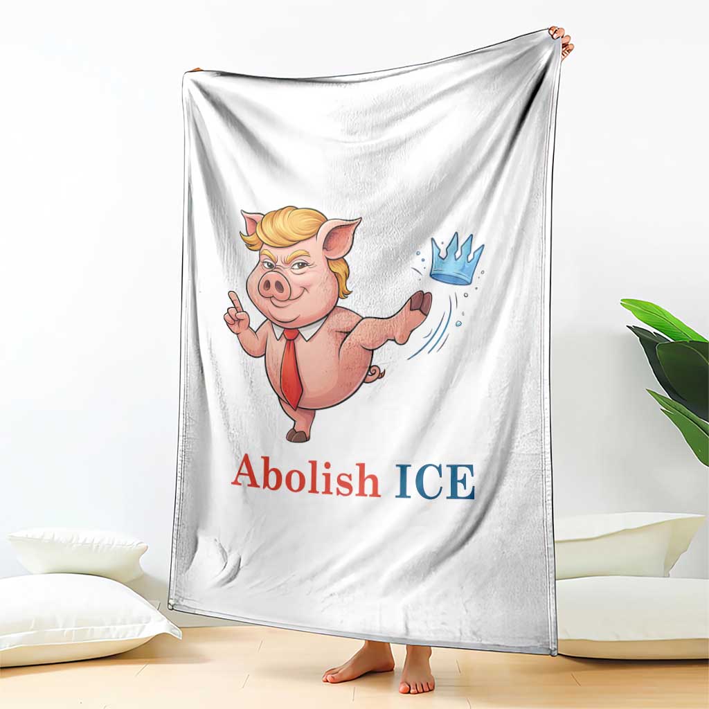 Protest Pig Kicking Icy Crown Throw Blanket Political Humor Gift