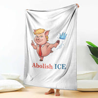 Protest Pig Kicking Icy Crown Throw Blanket Political Humor Gift