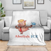 Protest Pig Kicking Icy Crown Throw Blanket Political Humor Gift