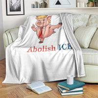 Protest Pig Kicking Icy Crown Throw Blanket Political Humor Gift