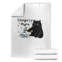 Chinga La Migra Throw Blanket Funny Cat Immigration Support