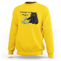 Chinga La Migra Sweatshirt Funny Cat Immigration Support
